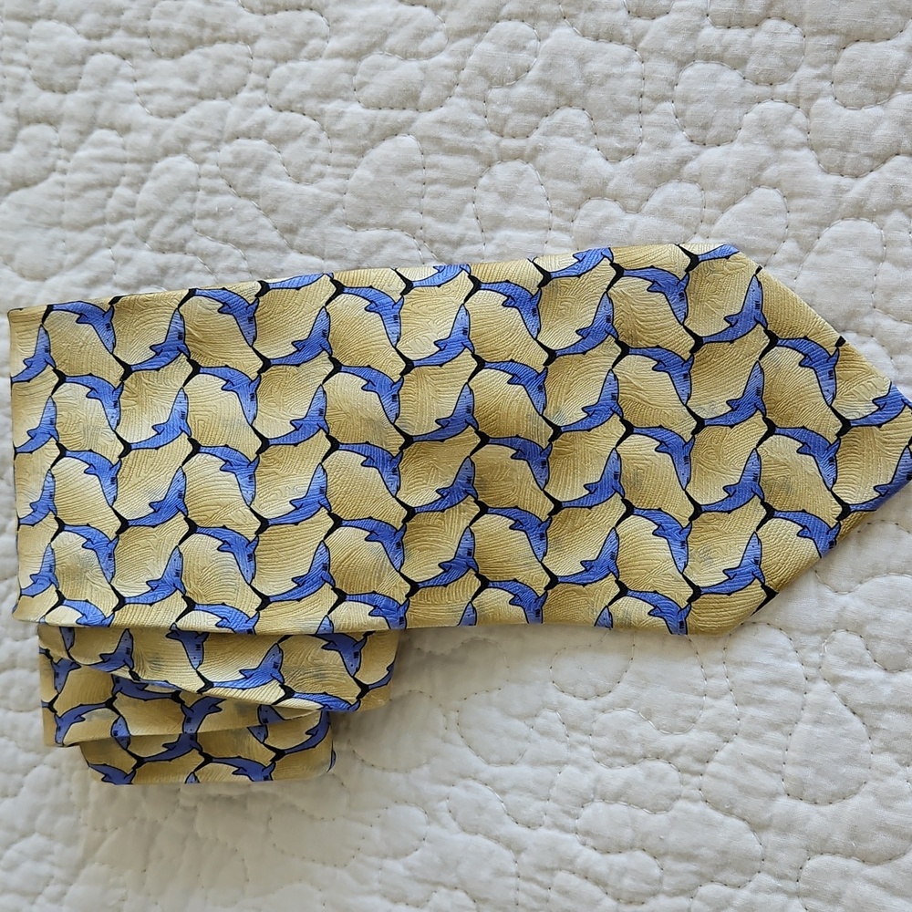 Hpthe Nature Conservancy Silver Tip Shark Vintage Silk Tie View 2